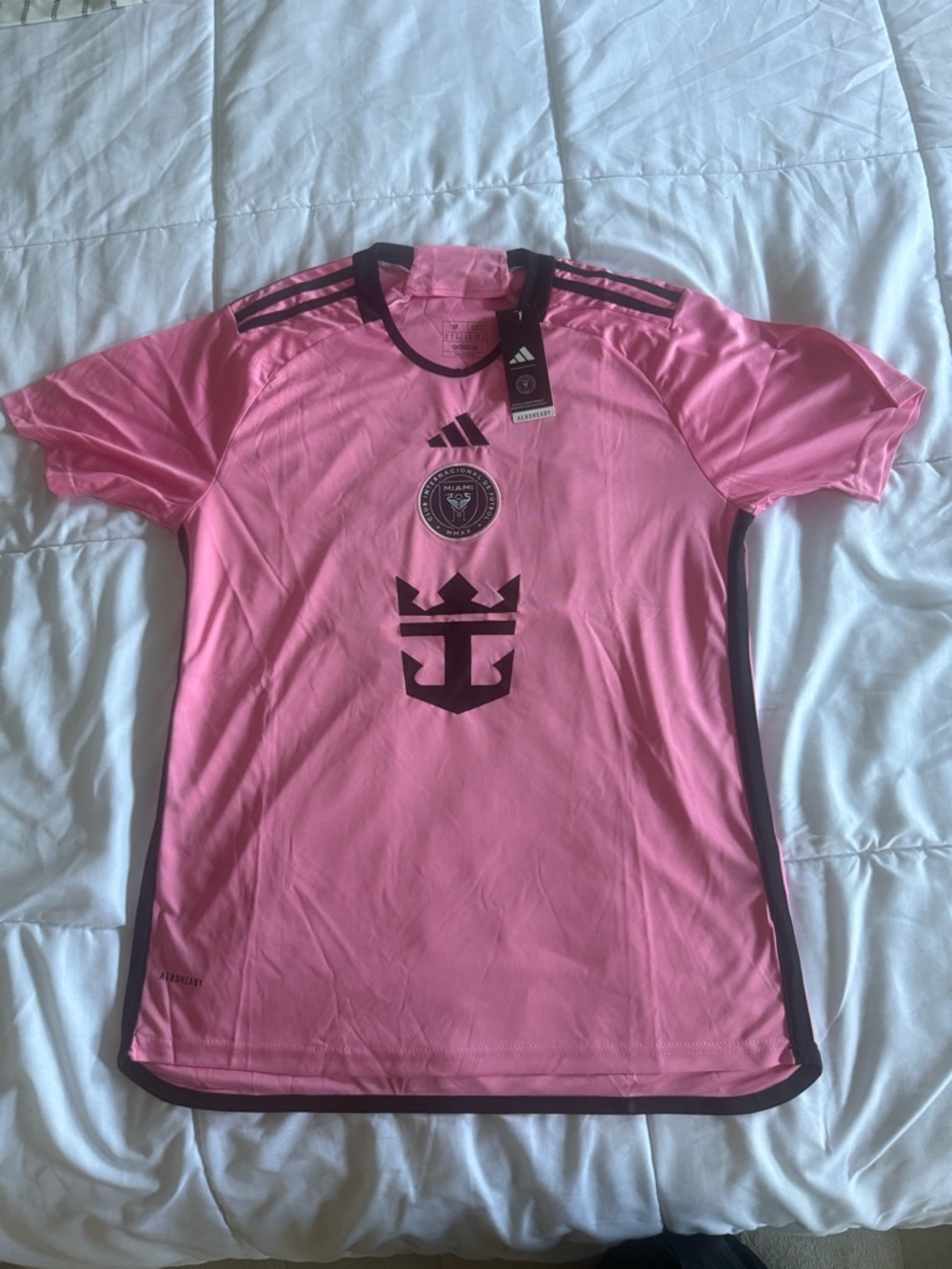 adidas Pink Training inter Miami Messi Soccer Jersey with Black Trimu